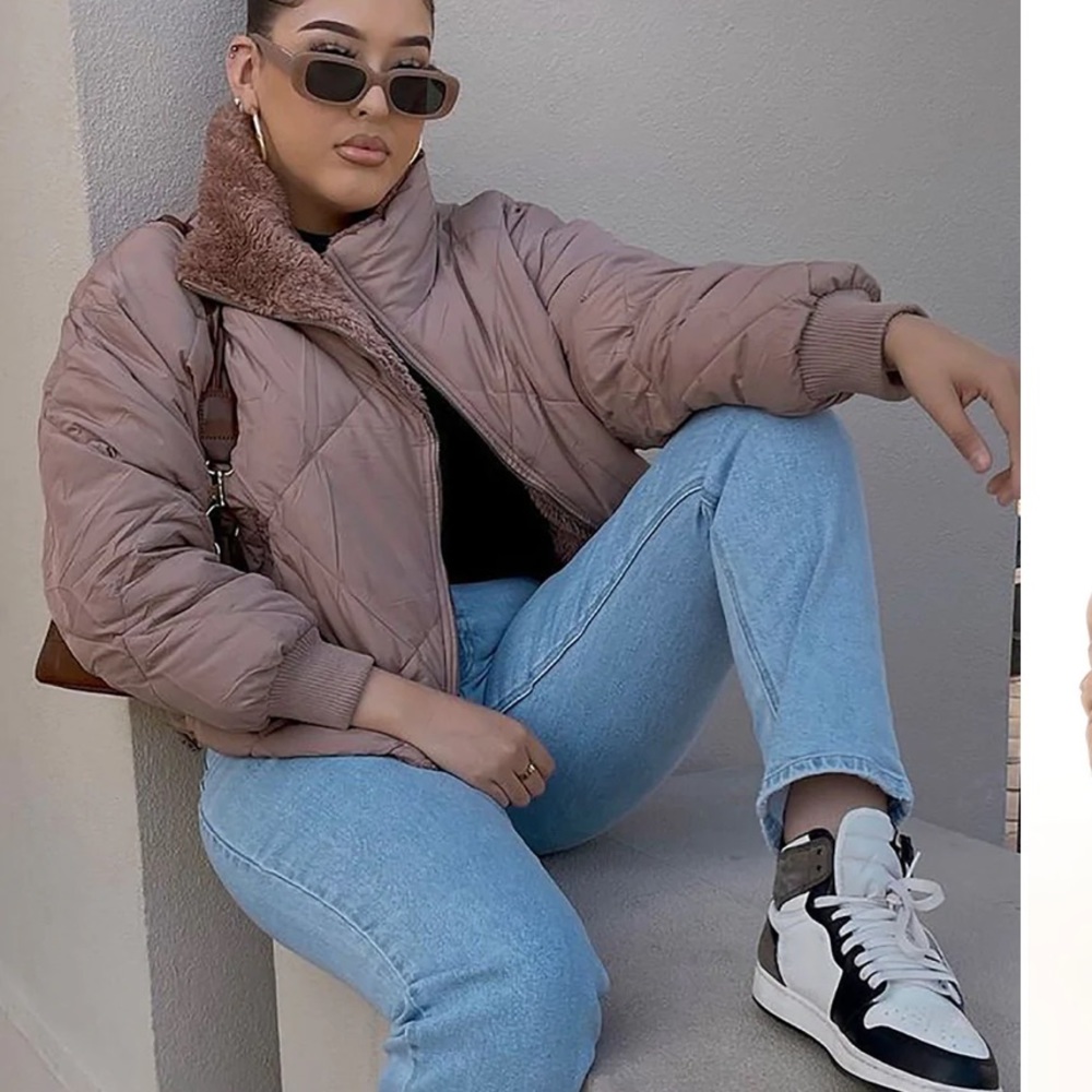 Nwt Fashion Nova Fuzzy Puffer Jacket